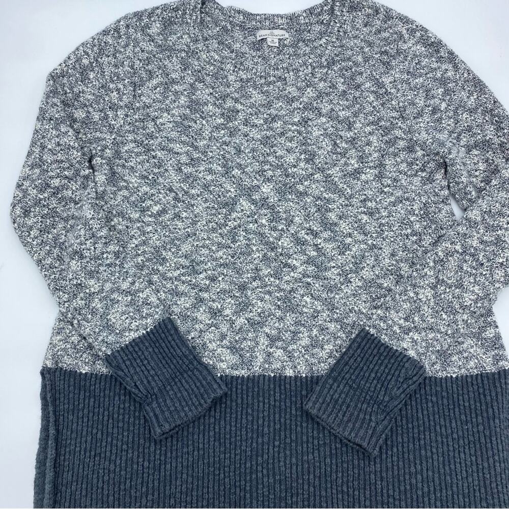 LL Bean  Sweater Women’s XL Signature Linen Cotton Popover‎ Gray Medium NormCore